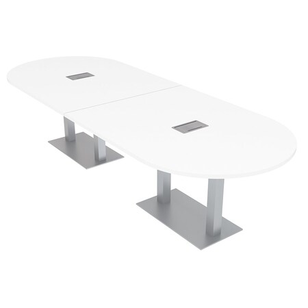 Skutchi Designs 45 in W, 144 in L, 29 in H, Engineered Wood Top, White HAR-RAC-46x143-DOU-ELEC-XD09